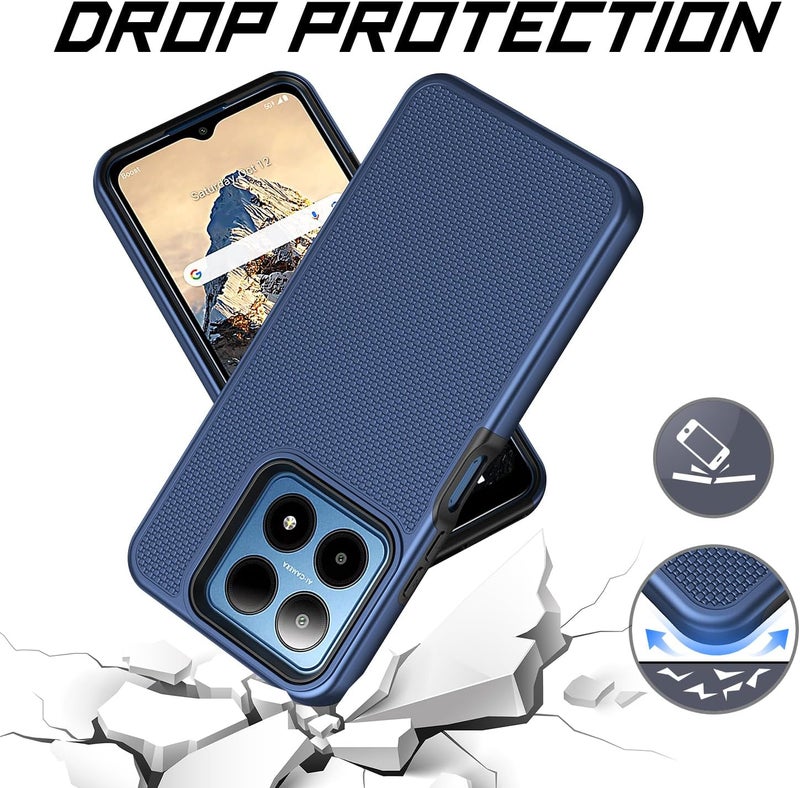 Mocotto for Boost Summit 5G Case with Tempered Glass Screen Protector,Dual Layer Heavy Duty Shockproof Protection (Boost Summit 5G,Blue) - Image 4